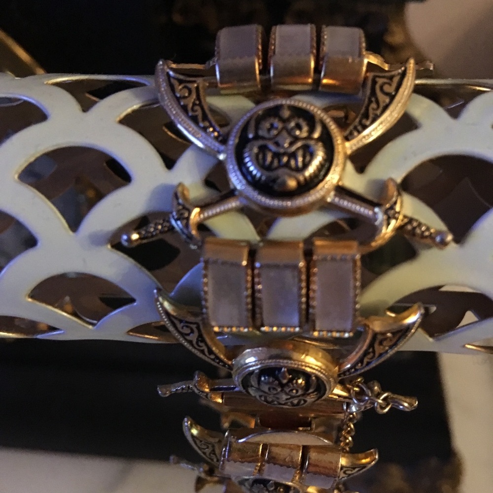 Vintage Damascene Gothic Monster Bracelet - Picture 2 of 8